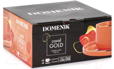 Чашка с блюдцем Domenik Coral Gold DM3005