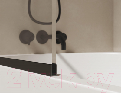 Стеклянная шторка для ванны Salini Atrio 22101B (черный)