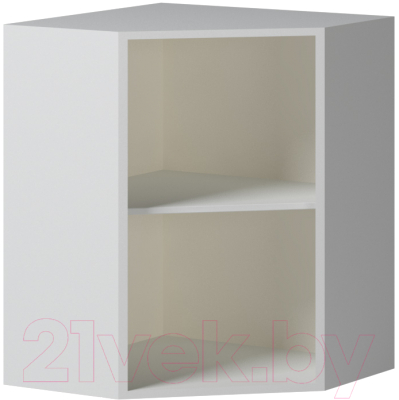 Шкаф навесной для кухни Genesis Мебель Алиса 12 угловой 600 со стеклом (белый/дуб сонома)