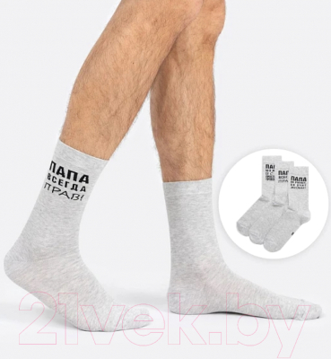 Изображение товара Носки Mark Formelle 017A-2257 (р.25-27, светло-серый меланж-3, 3 пары)
