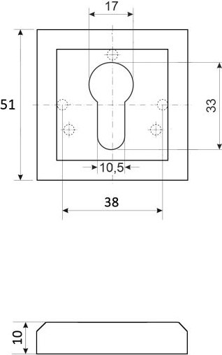 Накладка на цилиндр VELA DP-C-Quadro AB (бронза)