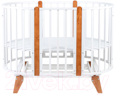 Детская кроватка Tomix Bella универсальный маятник / OVK-2 (белый/коричневый)