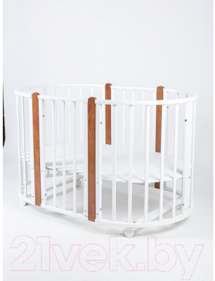 Детская кроватка Tomix Bella универсальный маятник / OVK-2 (белый/коричневый)