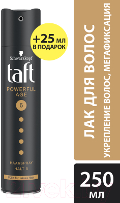 Лак для укладки волос Taft Power. Укрепление для тонких и истощенных волос мегафиксация (250мл)