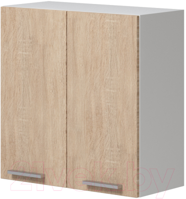 Шкаф навесной для кухни Genesis Мебель Алиса 12 600 2 двери сушка (белый/дуб сонома)