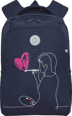 Школьный рюкзак Grizzly RG-366-3 (синий)