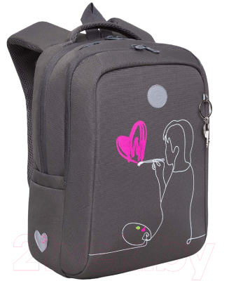 Школьный рюкзак Grizzly RG-366-3 (серый)