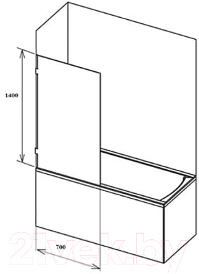 Стеклянная шторка для ванны Benetto BEN403 BL C