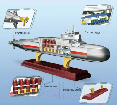 Изображение товара Сборная модель Zhe Gao Military Подводная лодка Тип 092 Xia-Class / QJ5063