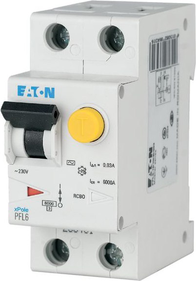 Дифференциальный автомат Eaton PFL6 1P+N 32А 30мА B 6кА 2М / 286434