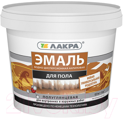 Эмаль Лакра Акриловая для пола (900г, красно-коричневый)