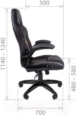 Кресло геймерское Chairman Game 15 (экопремиум черный/серый)