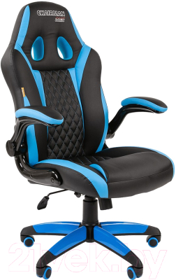 Кресло геймерское Chairman Game 15 (черный/голубой)