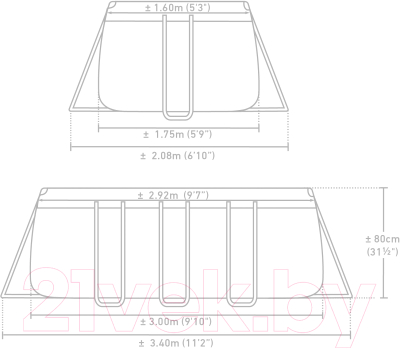 Каркасный бассейн Intex Prism Frame / 26784NP (300x175x80)