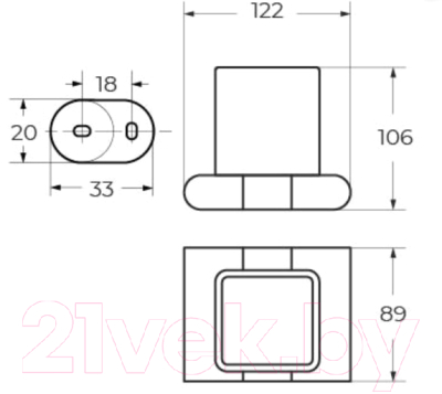 Стакан для зубной щетки и пасты Art&Max Platino AM-E-3968-MB