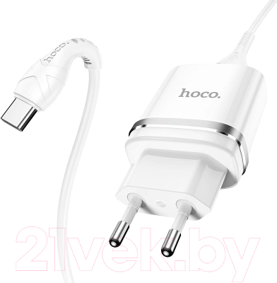Зарядное устройство сетевое Hoco N1 + кабель Type-C (белый)