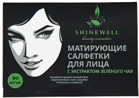 Матирующие салфетки для лица Shinewell С экстрактом зеленого чая AS6 (50шт) - 
