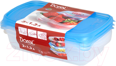Изображение товара Набор контейнеров Darel Трио YF40402 (3шт, синий)