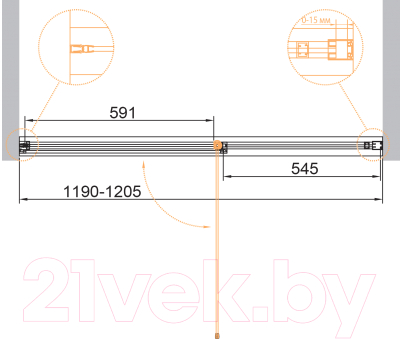 Душевая дверь Cezares URBAN-B-12-120-C-CR