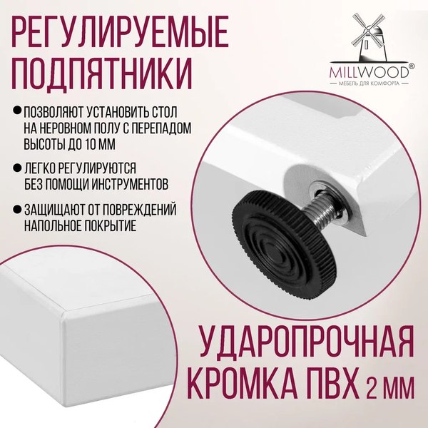 Купить Обеденный стол Millwood Лофт Лондон Л 120-160x80x76  