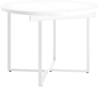 Обеденный стол Millwood Лофт Лондон D110-150x110x76 (белый/металл белый) - 