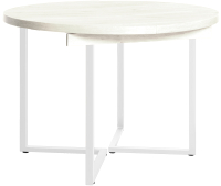 Обеденный стол Millwood Лофт Лондон D110-150x110x76 (дуб белый Craft/металл белый) - 