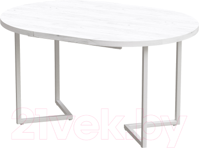 Обеденный стол Millwood Лофт Лондон D110-150x110x76 (дуб белый Craft/металл белый)