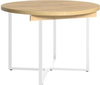 Обеденный стол Millwood Лофт Лондон D110-150x110x76 (дуб золотой Craft/металл белый) - 