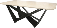 Обеденный стол Millwood Бабочка 220x110x75 (дуб белый Craft/металл черный) - 