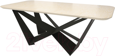 Обеденный стол Millwood Бабочка 220x110x75 (дуб белый Craft/металл черный)