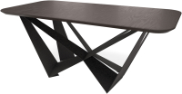 Обеденный стол Millwood Бабочка Ф/Ш 220x110x75 (дуб темный/металл черный) - 