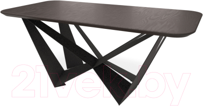 Обеденный стол Millwood Бабочка Ф/Ш 220x110x75 (дуб темный/металл черный)