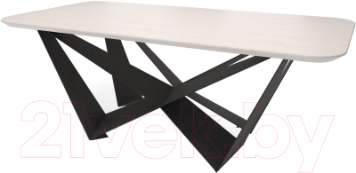 Обеденный стол Millwood Бабочка Д 250x120x75 (белый/металл черный)
