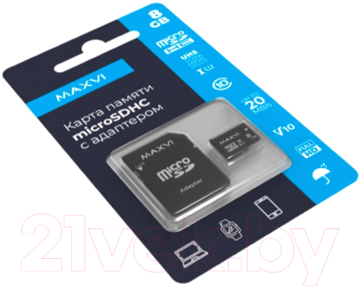 Карта памяти Maxvi microSDHC 8GB class 10 UHS-I (1)