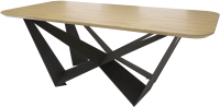 Обеденный стол Millwood Бабочка Д 250x120x75 (дуб натуральный/металл черный) - 