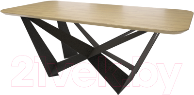 Обеденный стол Millwood Бабочка Д 220x110x75 (дуб натуральный/металл черный)