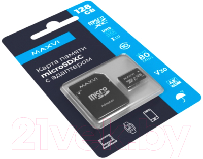 Карта памяти Maxvi microSDXC 128GB class 10 UHS-I (3)