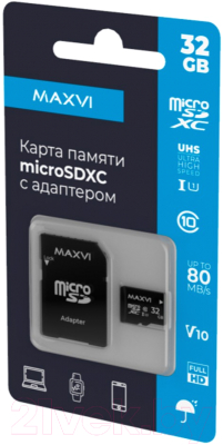 Карта памяти Maxvi microSDXC 32GB class 10 UHS-I (1)