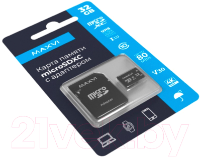 Карта памяти Maxvi microSDXC 32GB class 10 UHS-I (3)