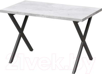Обеденный стол Millwood Лофт Хьюстон Л 120x70x75 (бетон/металл черный)