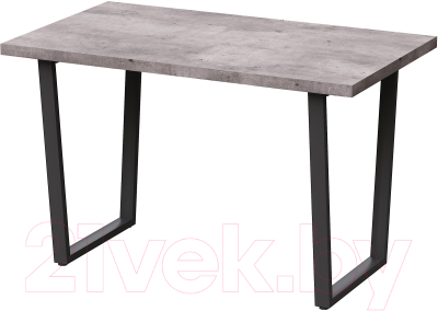 Обеденный стол Millwood Уэльс Лофт Л 120x70x75 (бетон/металл черный)
