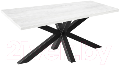 Обеденный стол Millwood Кейптаун 160x80x75 (дуб белый Craft/металл черный)