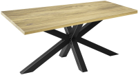 Обеденный стол Millwood Кейптаун 160x80x75 (дуб золотой Craft/металл черный) - 