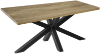 Обеденный стол Millwood Кейптаун 160x80x75 (дуб табачный Craft/металл черный) - 