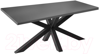 Обеденный стол Millwood Кейптаун 160x80x75 (антрацит/металл черный)