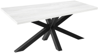 Обеденный стол Millwood Кейптаун 180x90x75 (дуб белый Craft/металл черный) - 