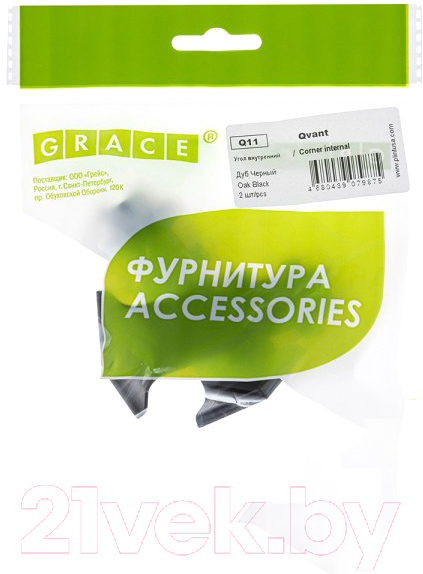 Уголок для плинтуса Grace Q11 Дуб Черный Внутренний (2шт) — фото 3