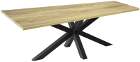 Обеденный стол Millwood Кейптаун 200x100x75 (дуб золотой Craft/металл черный) - 
