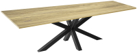 Обеденный стол Millwood Кейптаун 250x120x75 (дуб золотой Craft/металл черный) - 