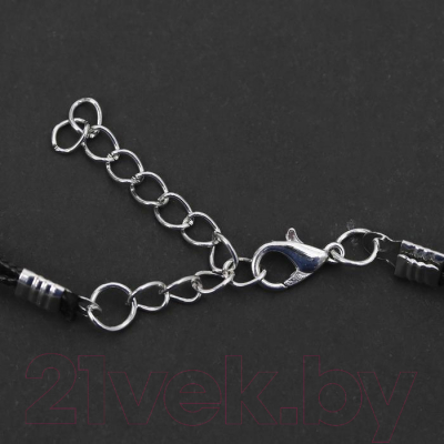 Изображение товара Чокер Queen Fair Двойной с нитью, сердце графика / 6766416 (бело-черный в серебре)